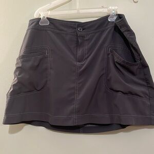 Gray Prana brand skirt with liner. Size women’s 12